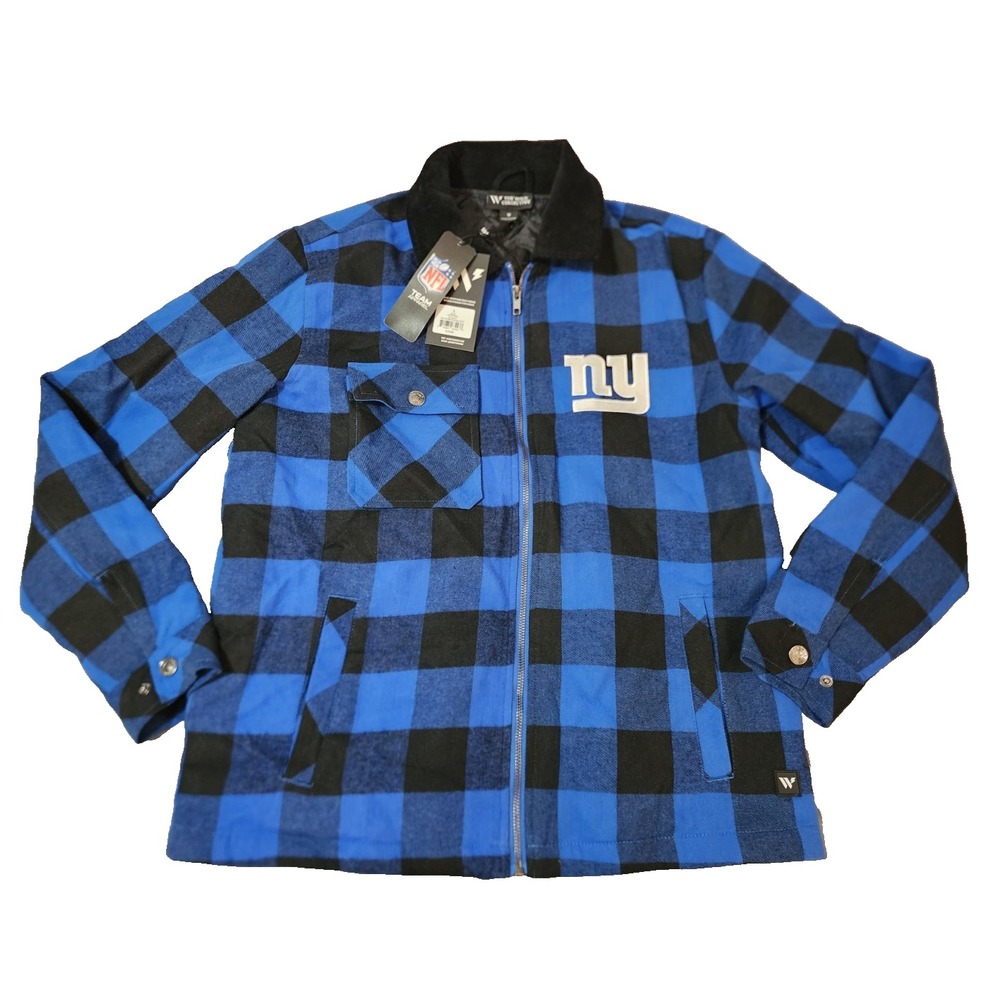 The Wild Collective® (Women's SMALL) New York Giant's Full-Zip Flannel Jacket